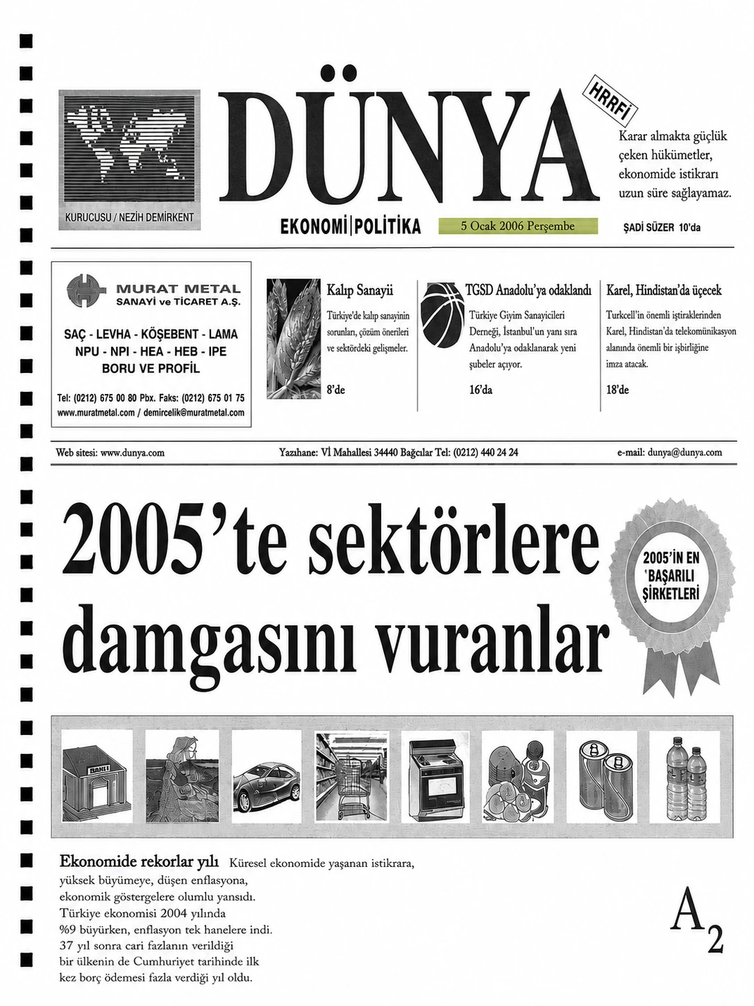 Dünya Newspaper coverage